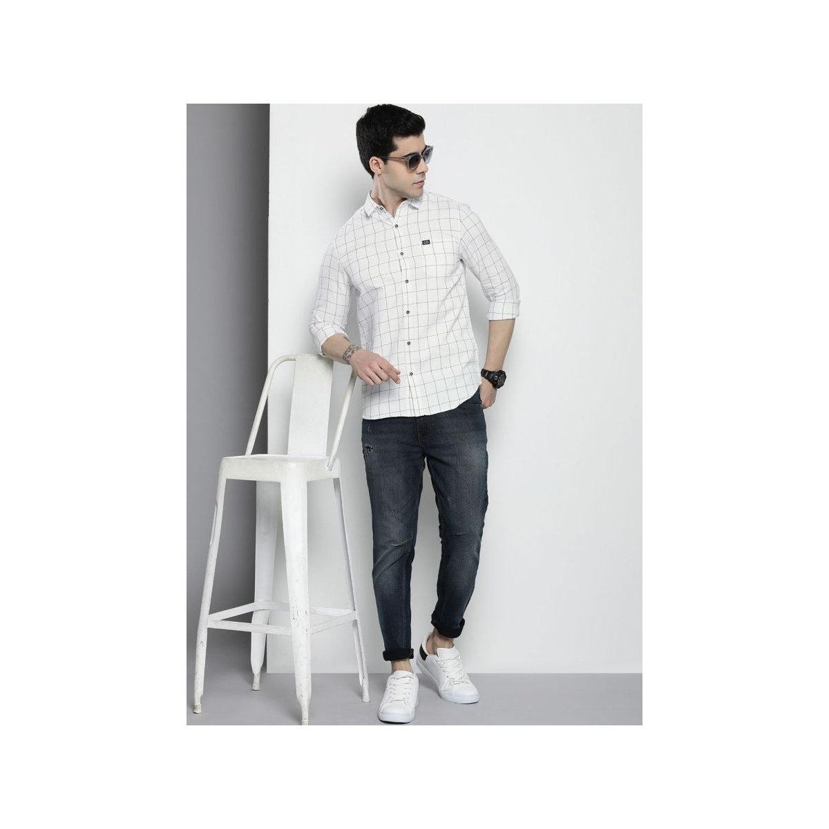 قميص بطبعة مربعات بقصة سليم فيت-men-clothing-shirts-image-5