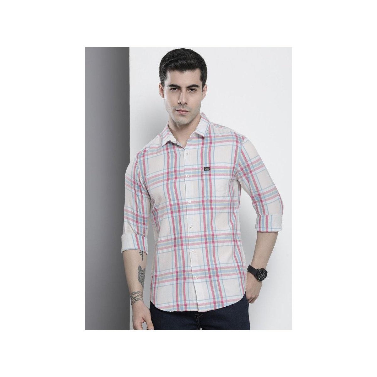قميص بطبعة مربعات وياقة سبريد-men-clothing-shirts-image-4