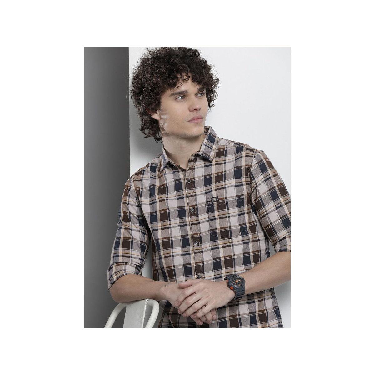 قميص بطبعة مربعات وقصة عادية-men-clothing-shirts-image-1