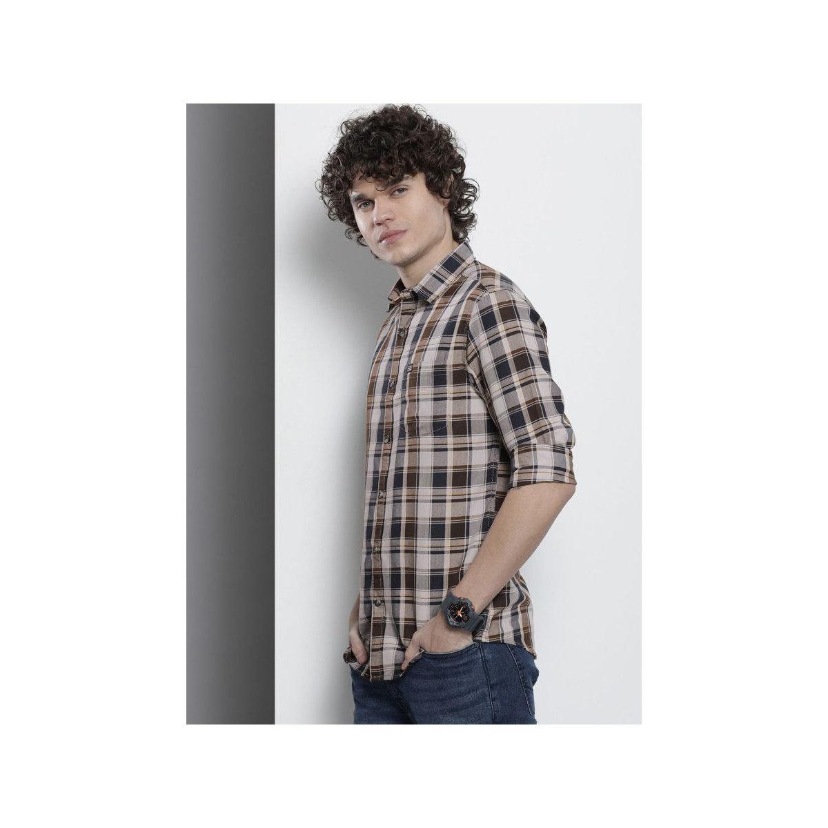 The Indian Garage Co X Styli Men Regular Fit Checked Casual Shirt-men-clothing-shirts-image-4