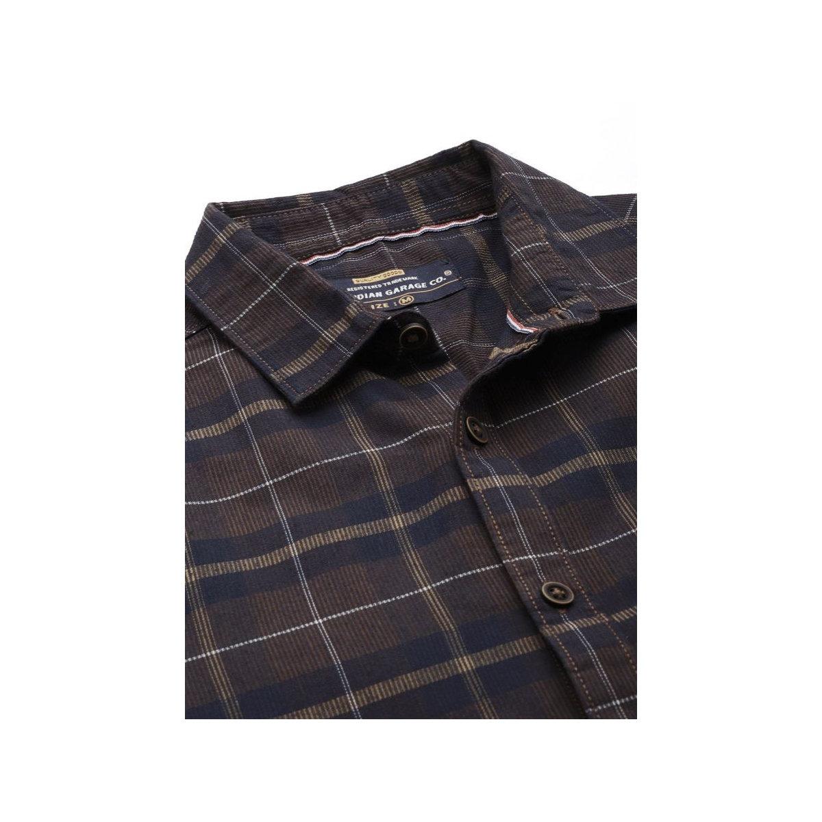 The Indian Garage Co X Styli Men Brown Regular Fit Casual Shirt-men-clothing-shirts-image-2