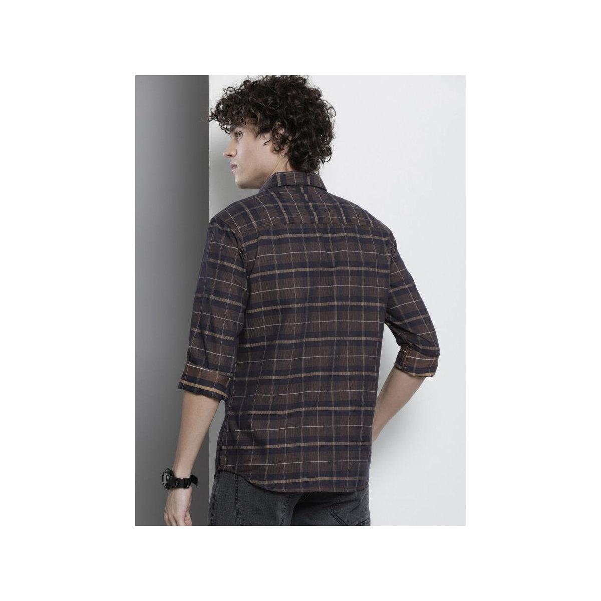 The Indian Garage Co X Styli Men Brown Regular Fit Casual Shirt-men-clothing-shirts-image-3