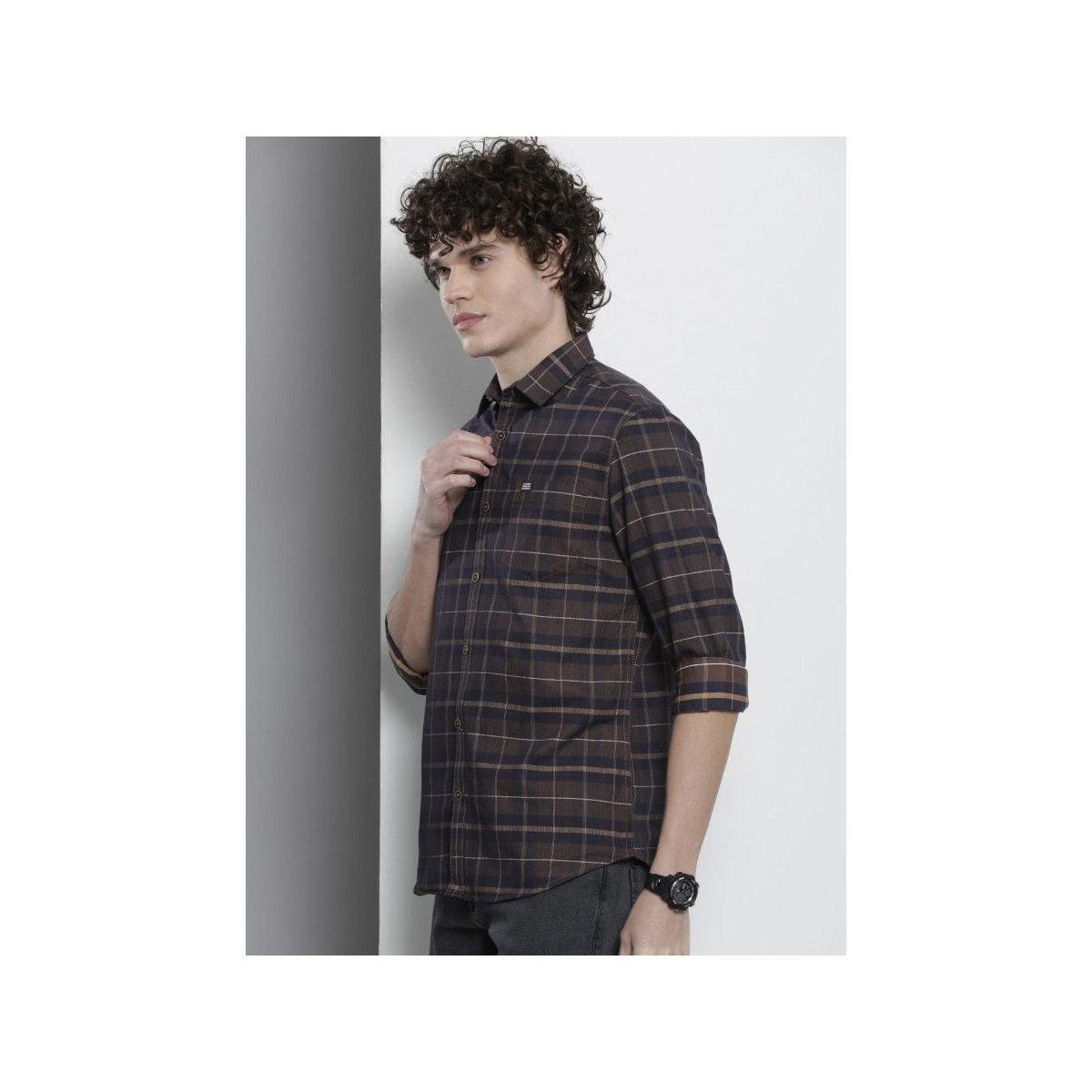 The Indian Garage Co X Styli Men Brown Regular Fit Casual Shirt-men-clothing-shirts-image-4