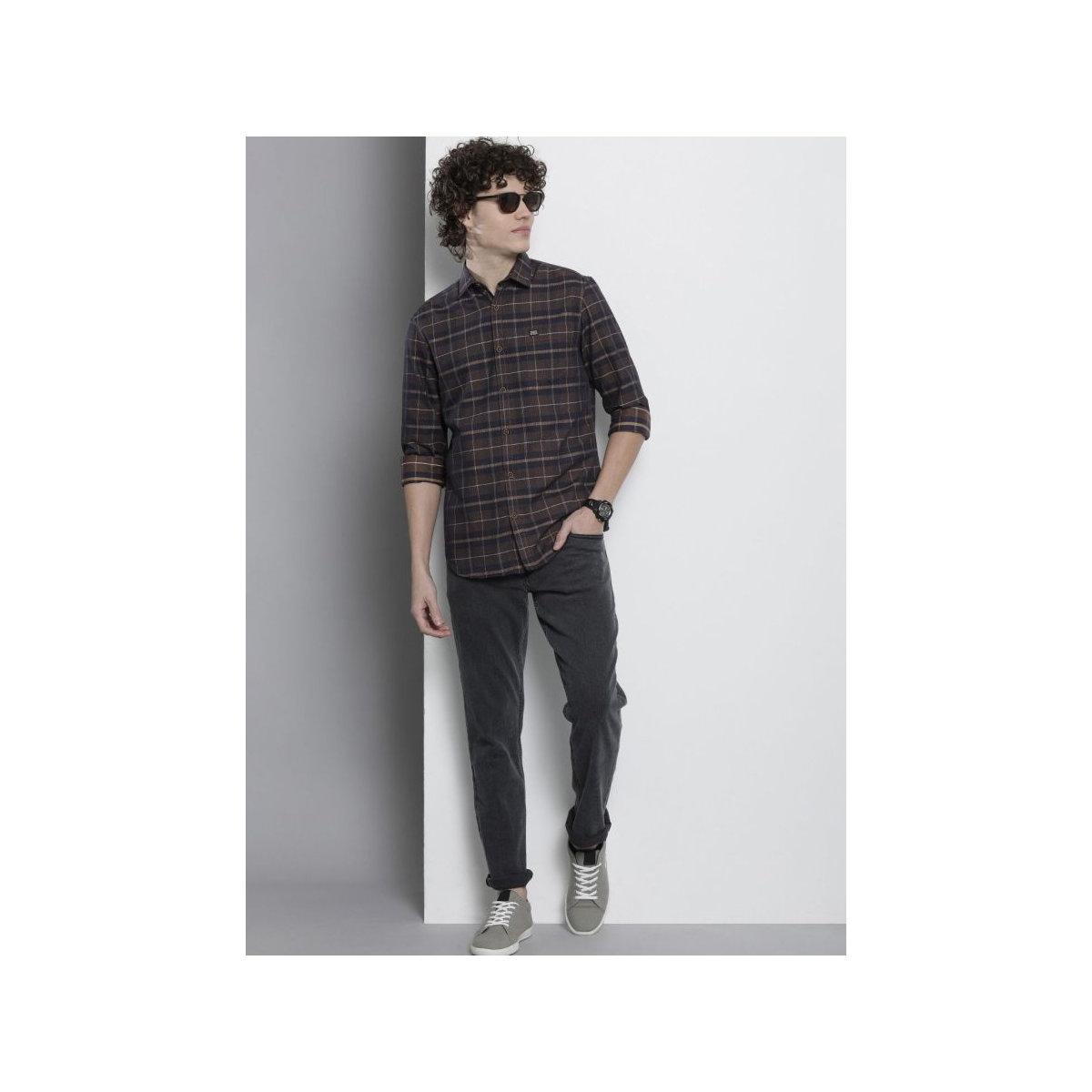 The Indian Garage Co X Styli Men Brown Regular Fit Casual Shirt-men-clothing-shirts-image-5