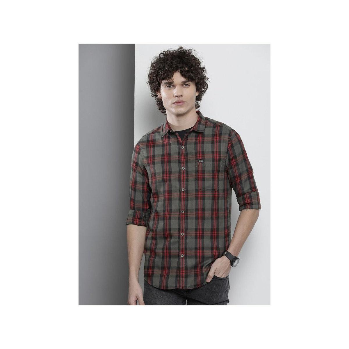 قميص بطبعة مربعات وقصة عادية-men-clothing-shirts-image-4