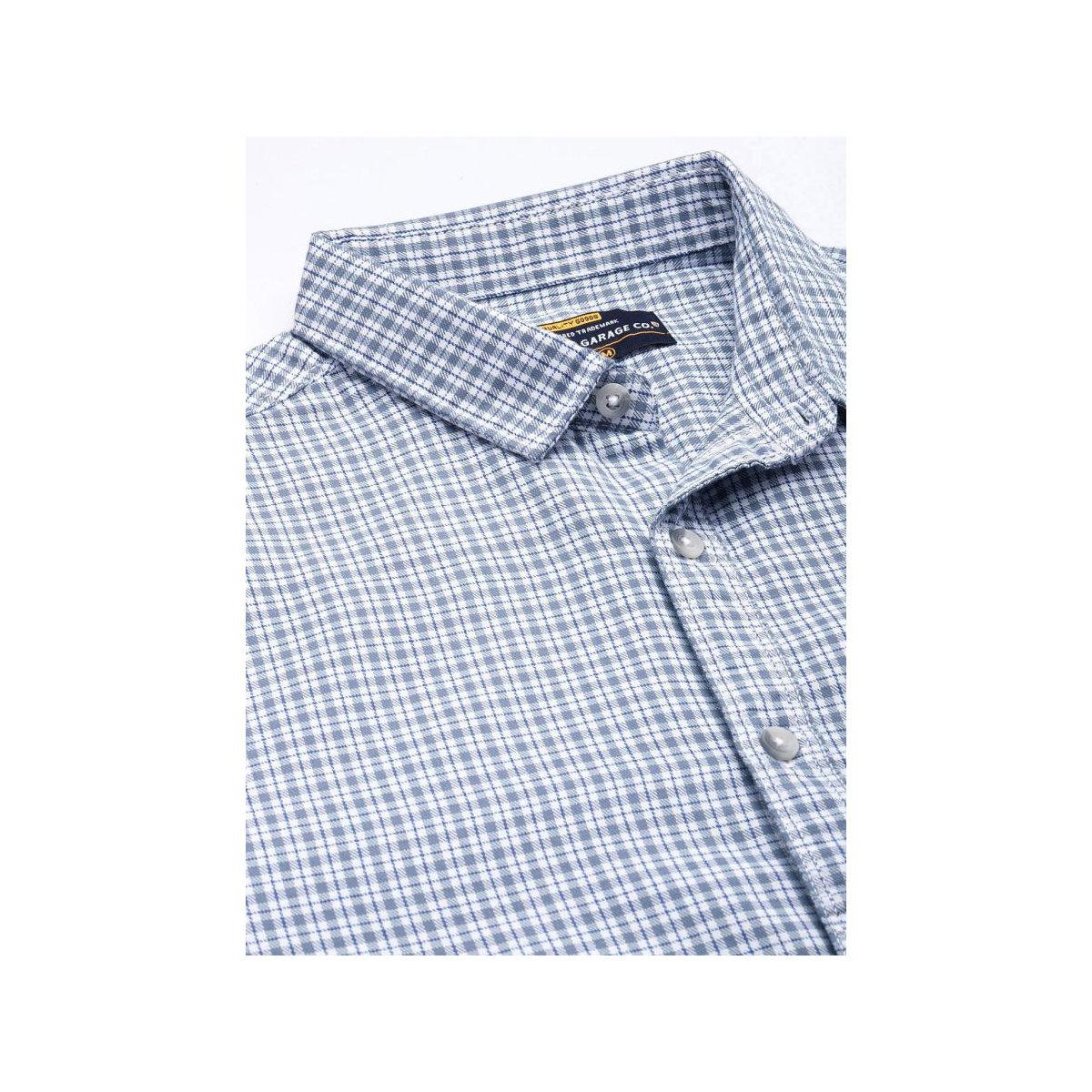The Indian Garage Co X Styli Men Blue Regular Fit Checked Casual Shirt-men-clothing-shirts-image-2