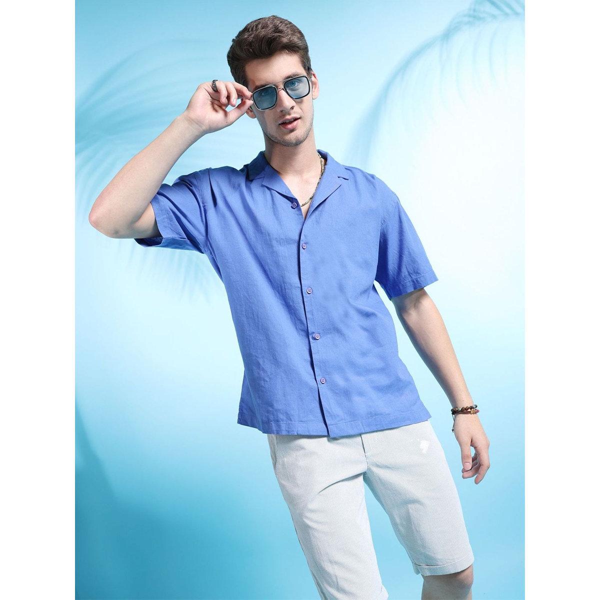 قميص سادة بقصة مريحة-men-clothing-shirts-image-1