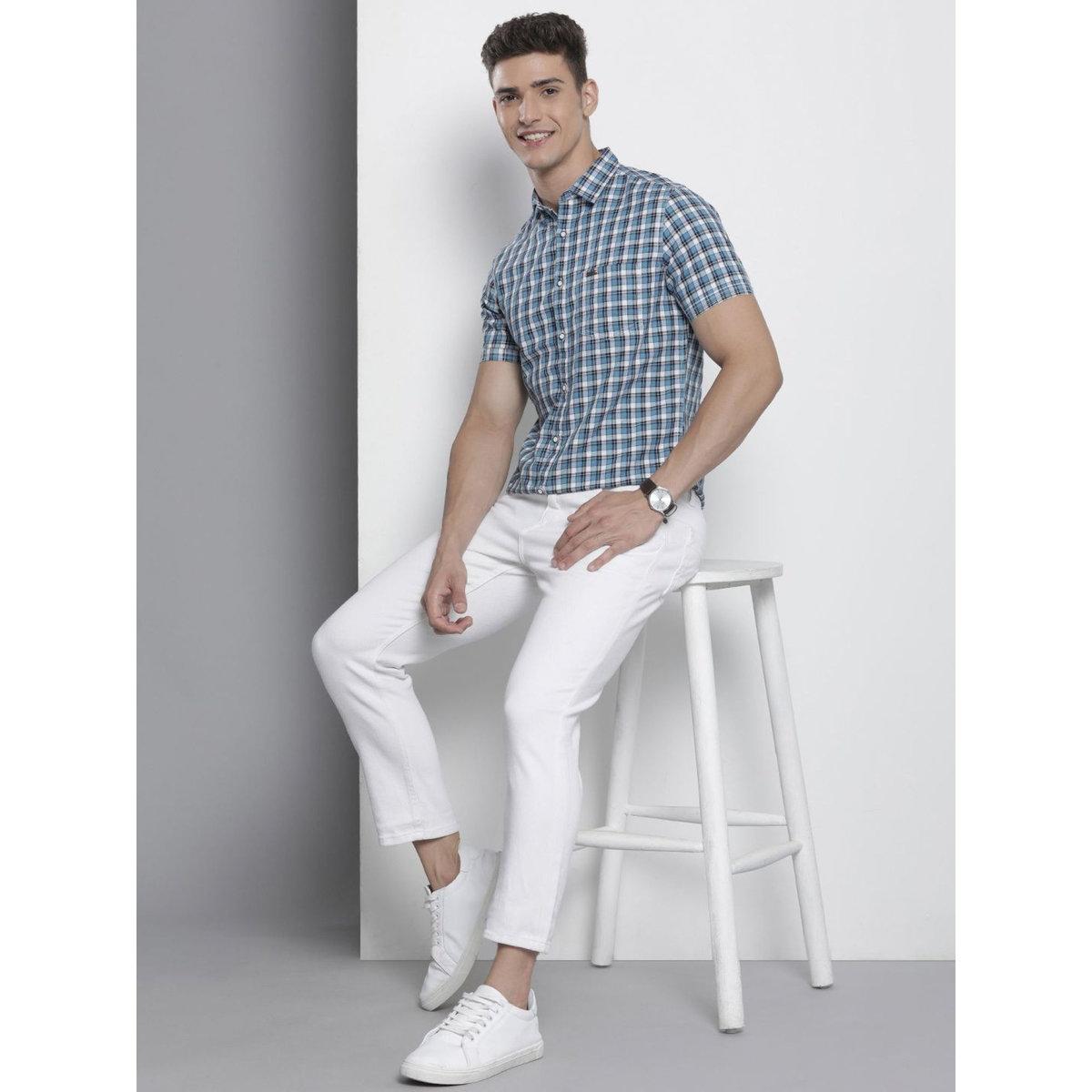 قميص بطبعة مربعات وقصة سليم فيت-men-clothing-shirts-image-3