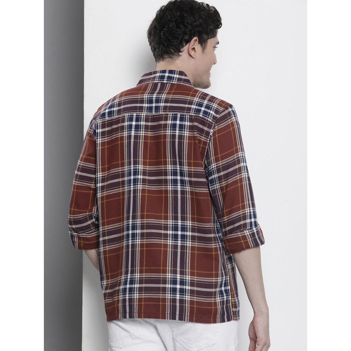 قميص بطبعة مربعات وياقة سبريد-men-clothing-shirts-image-3