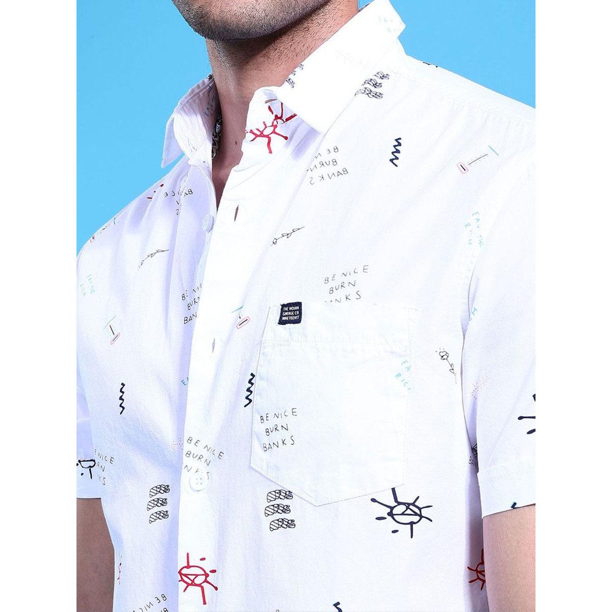 The Indian Garage Co X Styli Men White Slim Fit Casual Shirt-men-clothing-shirts-image-2