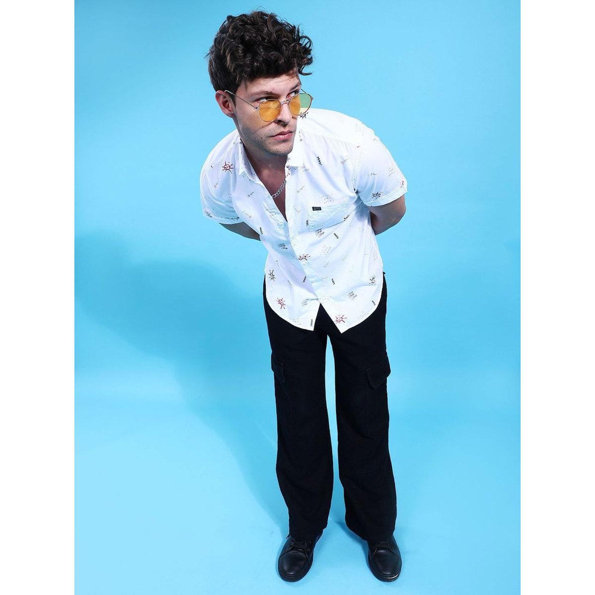 The Indian Garage Co X Styli Men White Slim Fit Casual Shirt-men-clothing-shirts-image-3