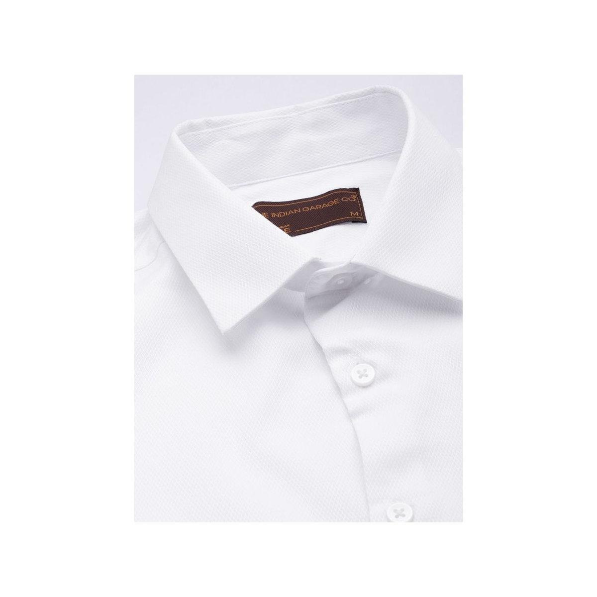 The Indian Garage Co X Styli Men White Slim Fit Solid Formal Shirt-men-clothing-shirts-image-2