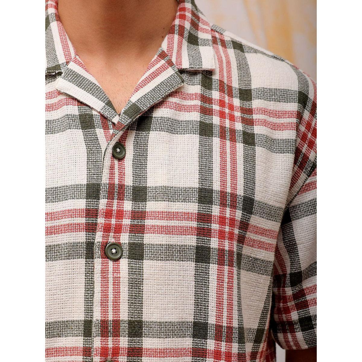 The Indian Garage Co X Styli Men Relaxed Fit Checked Resortwear Shirt-men-clothing-shirts-image-2