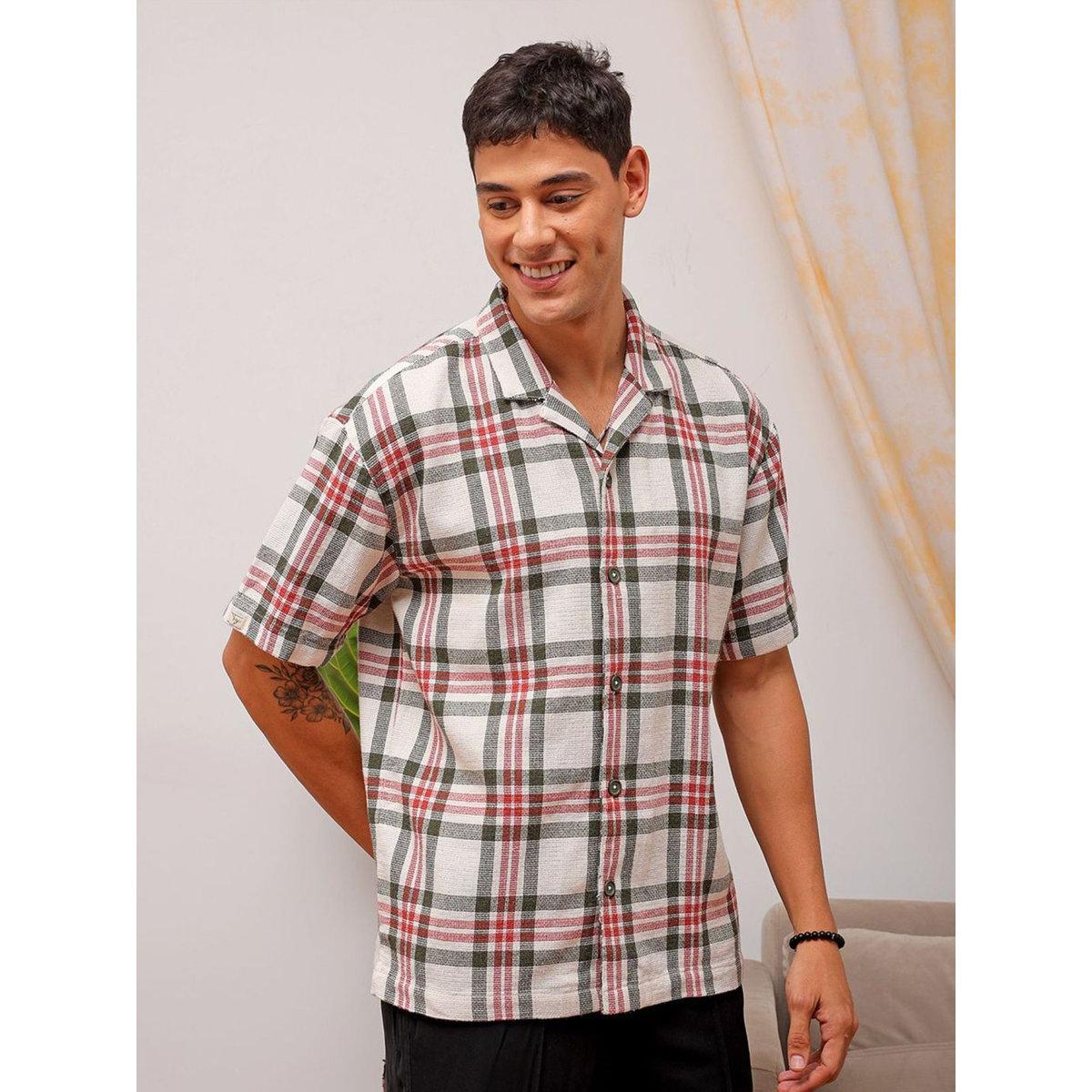 The Indian Garage Co X Styli Men Relaxed Fit Checked Resortwear Shirt-men-clothing-shirts-image-3