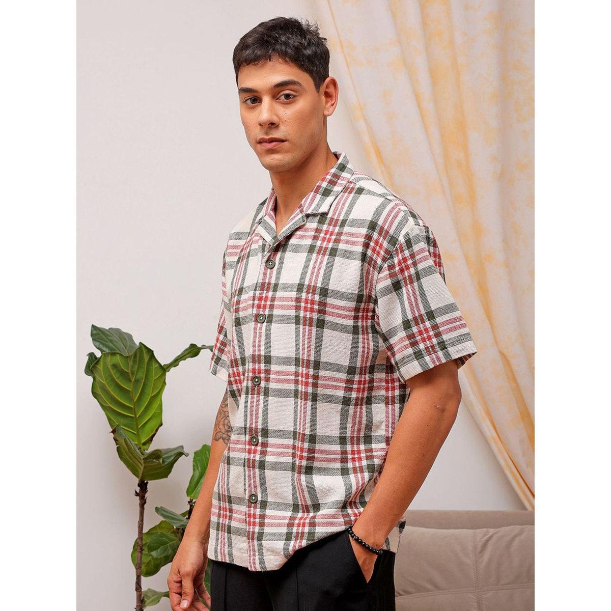 The Indian Garage Co X Styli Men Relaxed Fit Checked Resortwear Shirt-men-clothing-shirts-image-5
