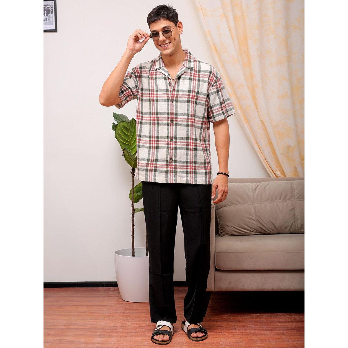 The Indian Garage Co X Styli Men Relaxed Fit Checked Resortwear Shirt-men-clothing-shirts-image-6