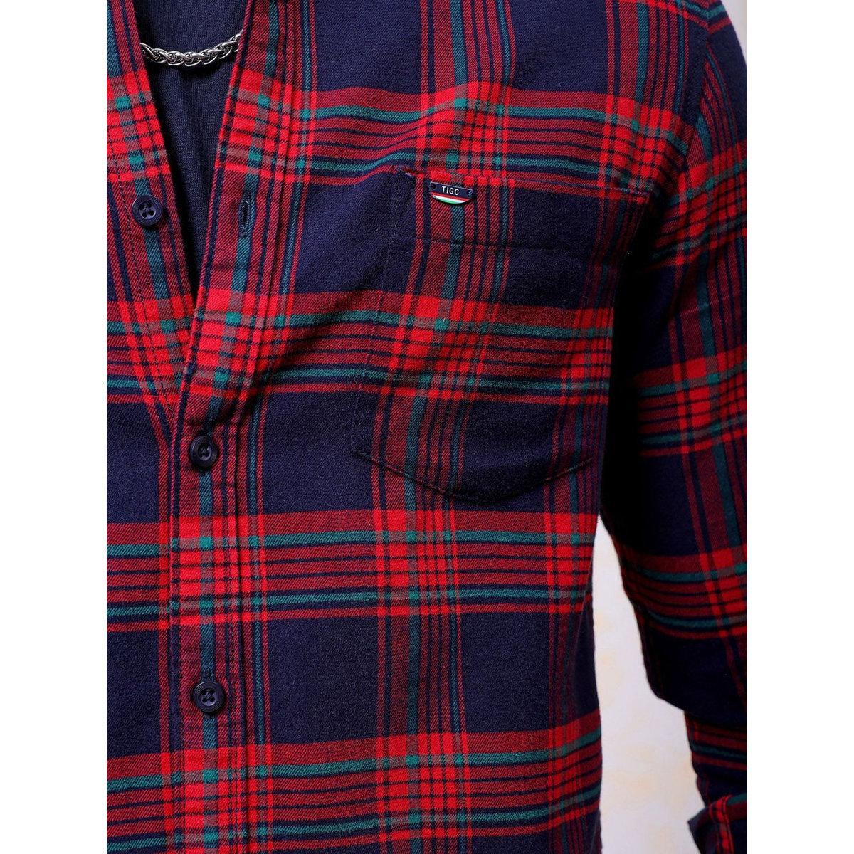 The Indian Garage Co X Styli Men Red Checked Flannel Shirt-men-clothing-shirts-image-2