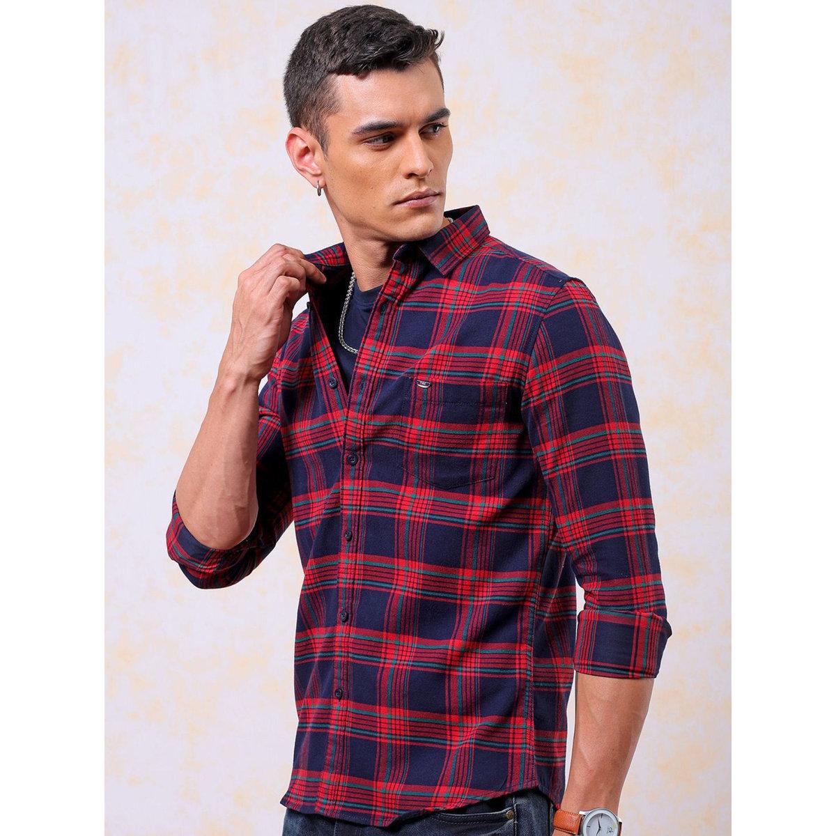 The Indian Garage Co X Styli Men Red Checked Flannel Shirt-men-clothing-shirts-image-3