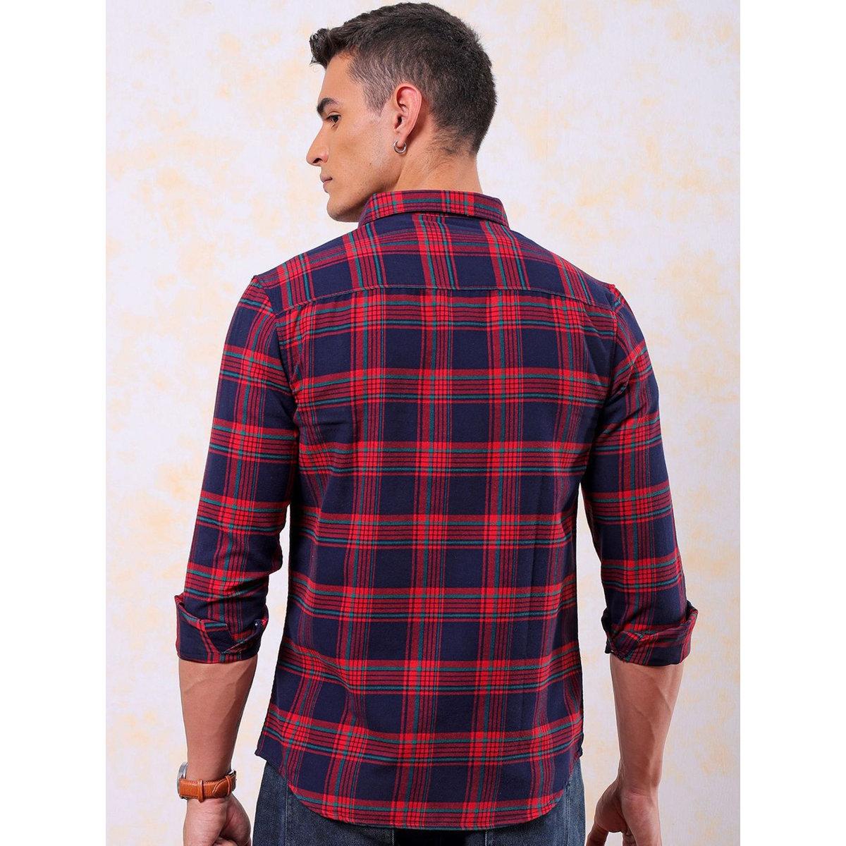 The Indian Garage Co X Styli Men Red Checked Flannel Shirt-men-clothing-shirts-image-5