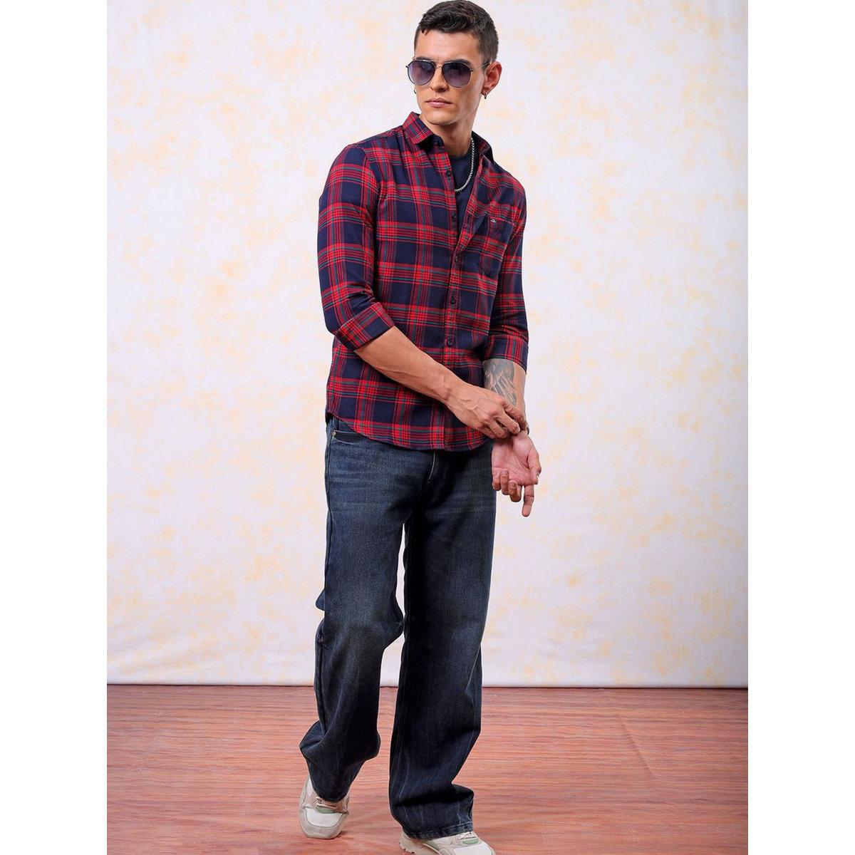The Indian Garage Co X Styli Men Red Checked Flannel Shirt-men-clothing-shirts-image-6