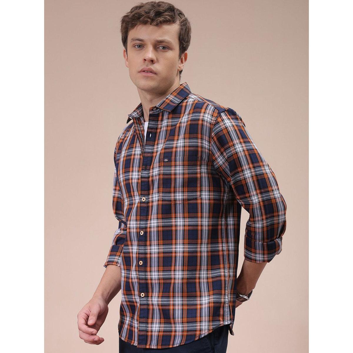 قميص بطبعة مربعات وقصة سليم فيت-men-clothing-shirts-image-4