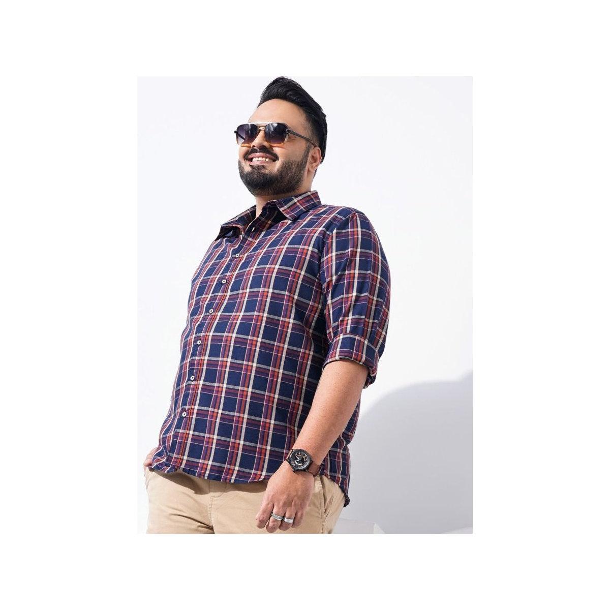 قميص بمقاس كبير بطبعة مربعات-men-clothing-tshirtsandpolos-tshirts-image-4