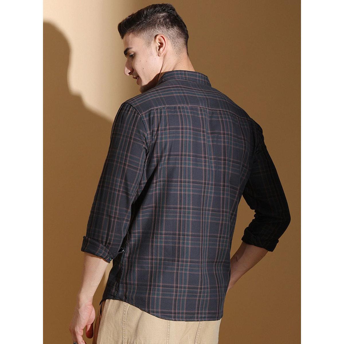 قميص بطبعة مربعات وقصة سليم فيت-men-clothing-shirts-image-5