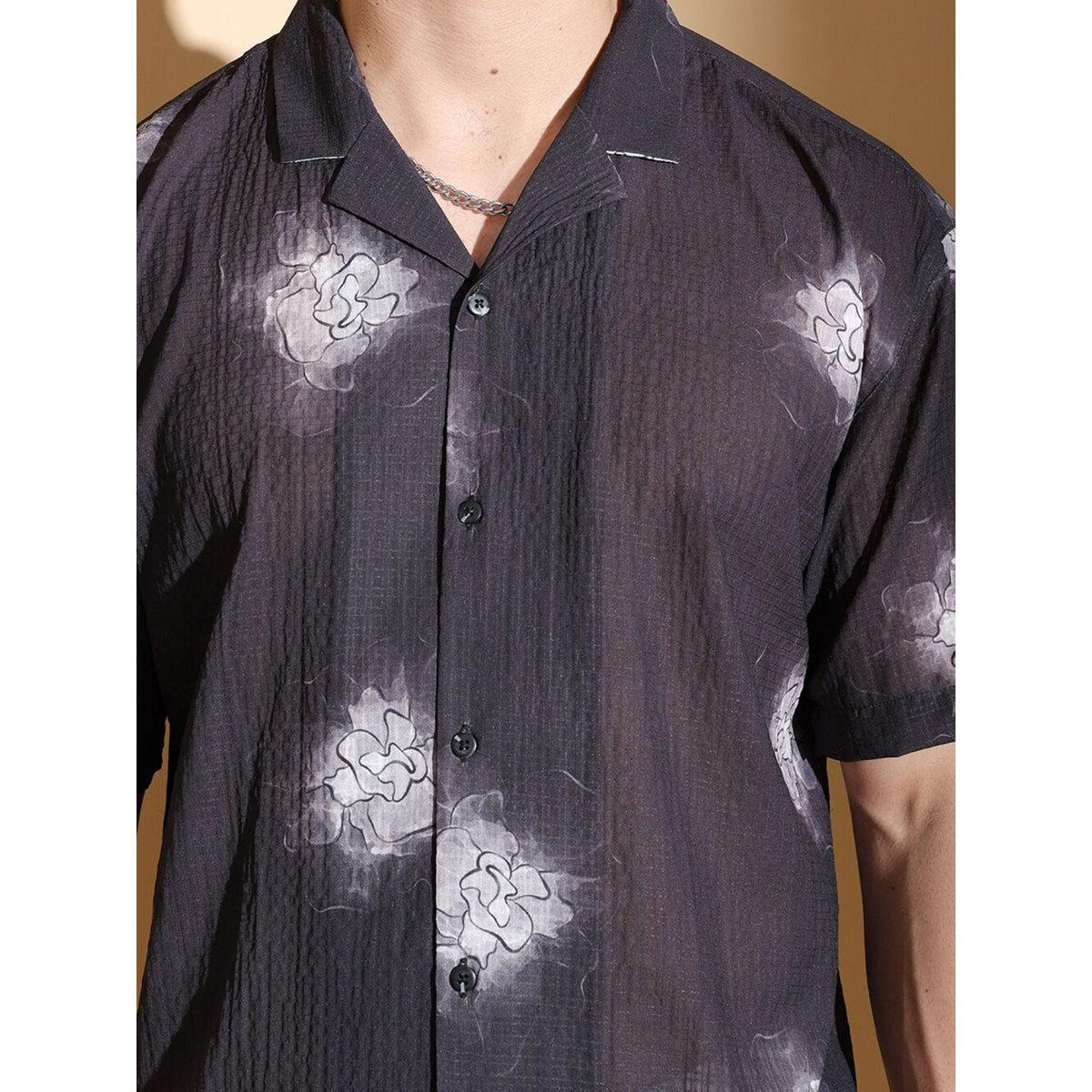 The Indian Garage Co X Styli Men Black Relaxed Fit Resortwear Shirt-men-clothing-shirts-image-2
