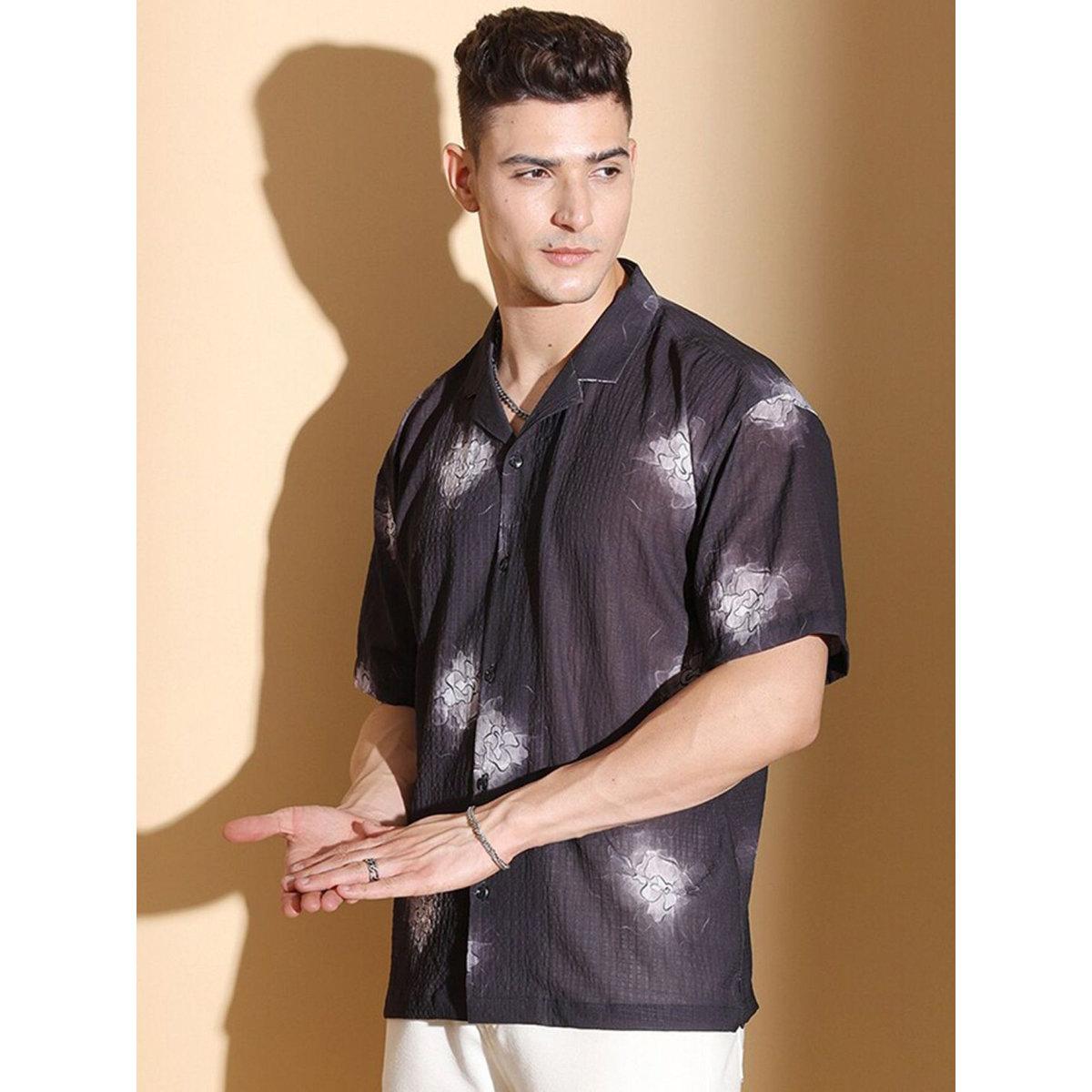 The Indian Garage Co X Styli Men Black Relaxed Fit Resortwear Shirt-men-clothing-shirts-image-3