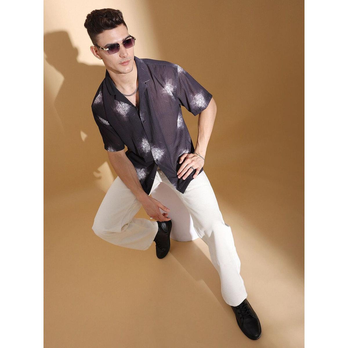 The Indian Garage Co X Styli Men Black Relaxed Fit Resortwear Shirt-men-clothing-shirts-image-4