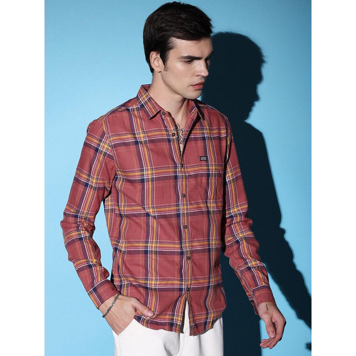 قميص بطبعة مربعات وقصة سليم فيت-men-clothing-shirts-image-3
