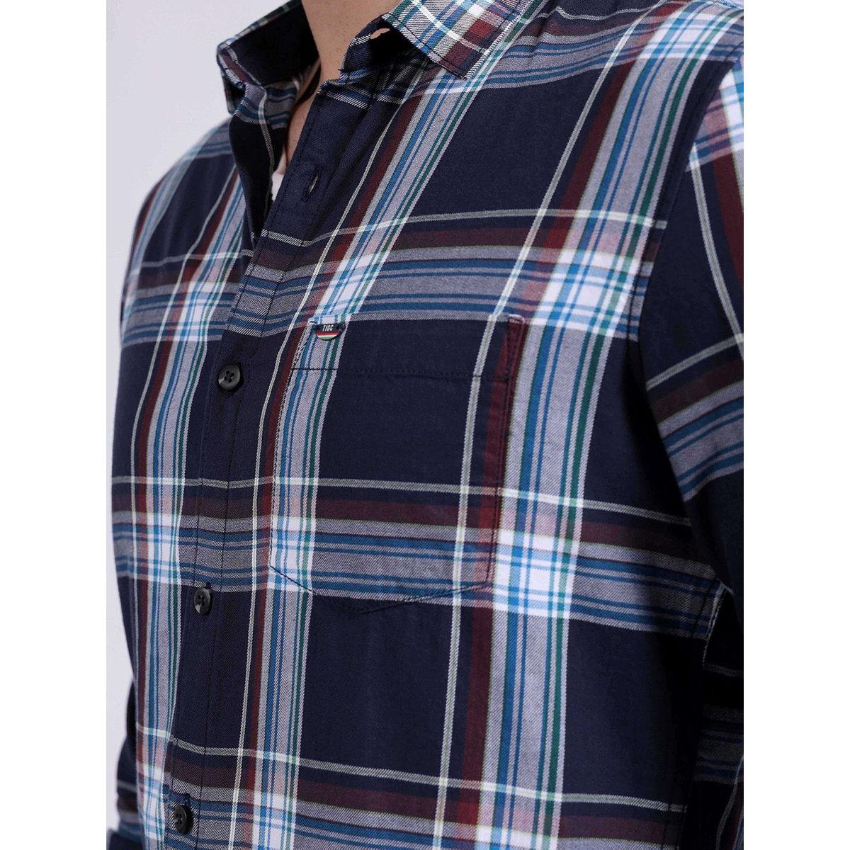 قميص بقصة سليم فيت وطبعة مربعات-men-clothing-shirts-image-2