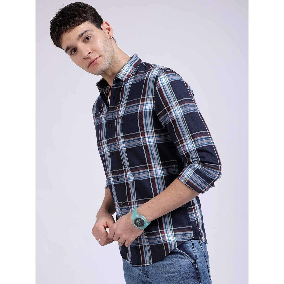 قميص بقصة سليم فيت وطبعة مربعات-men-clothing-shirts-image-3