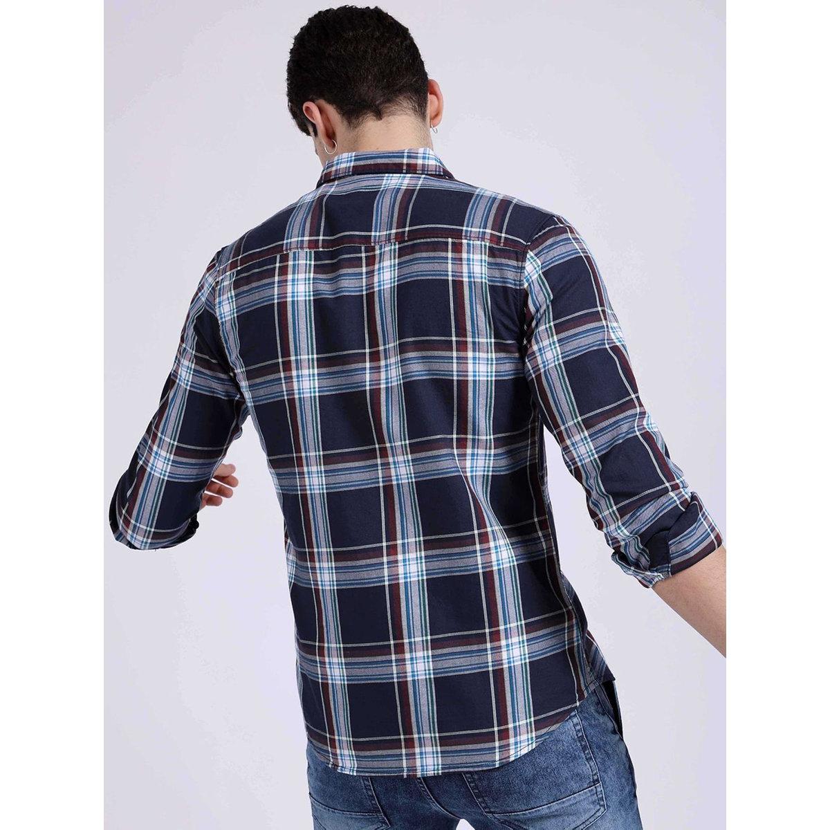 قميص بقصة سليم فيت وطبعة مربعات-men-clothing-shirts-image-5