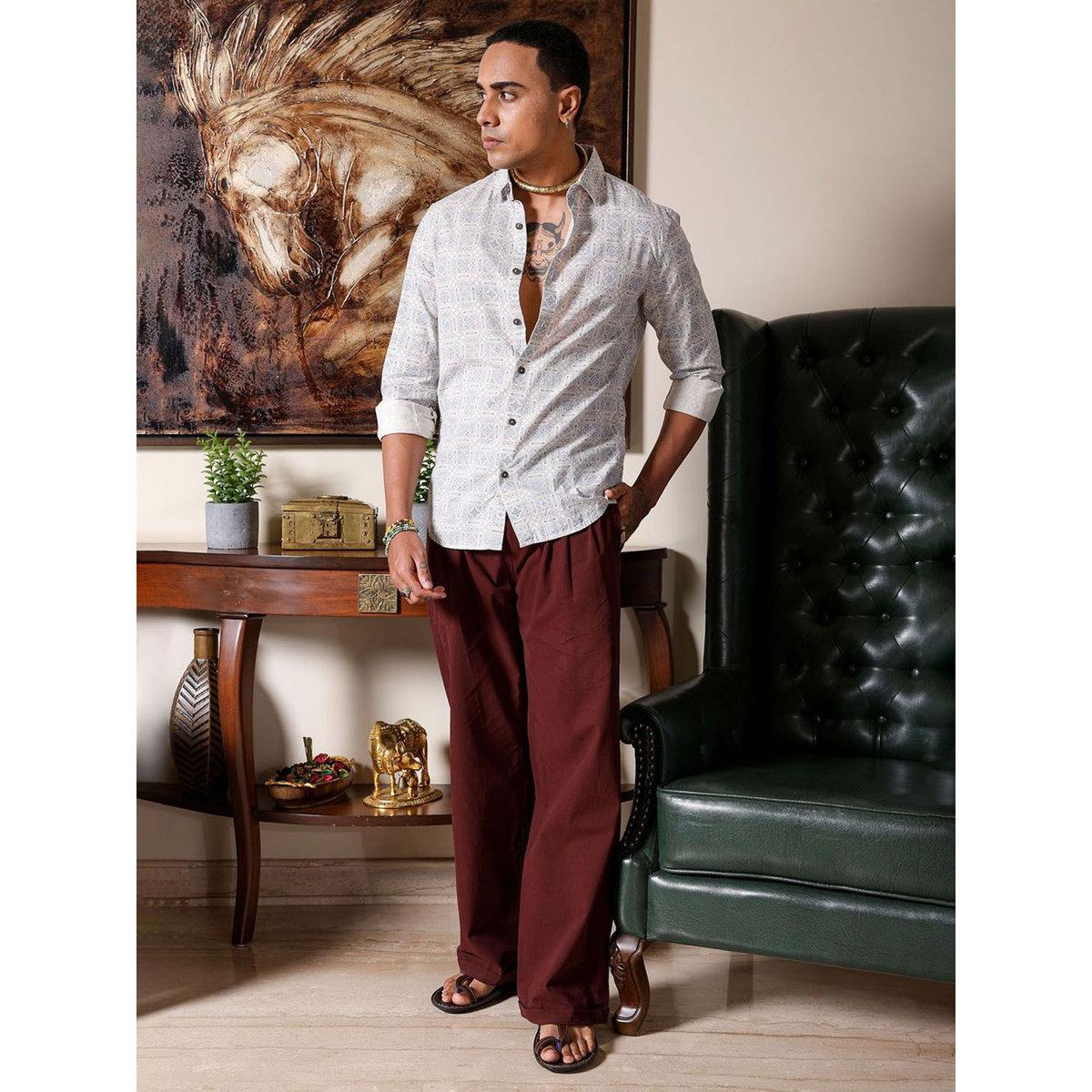 The Indian Garage Co X Styli Men Slim Fit Tile Print Resortwear Shirt-men-clothing-shirts-image-2
