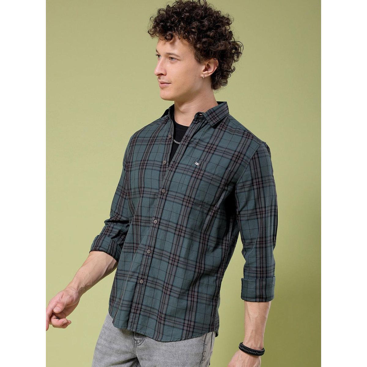 قميص بقصة سليم فيت وطبعة مربعات-men-clothing-shirts-image-3