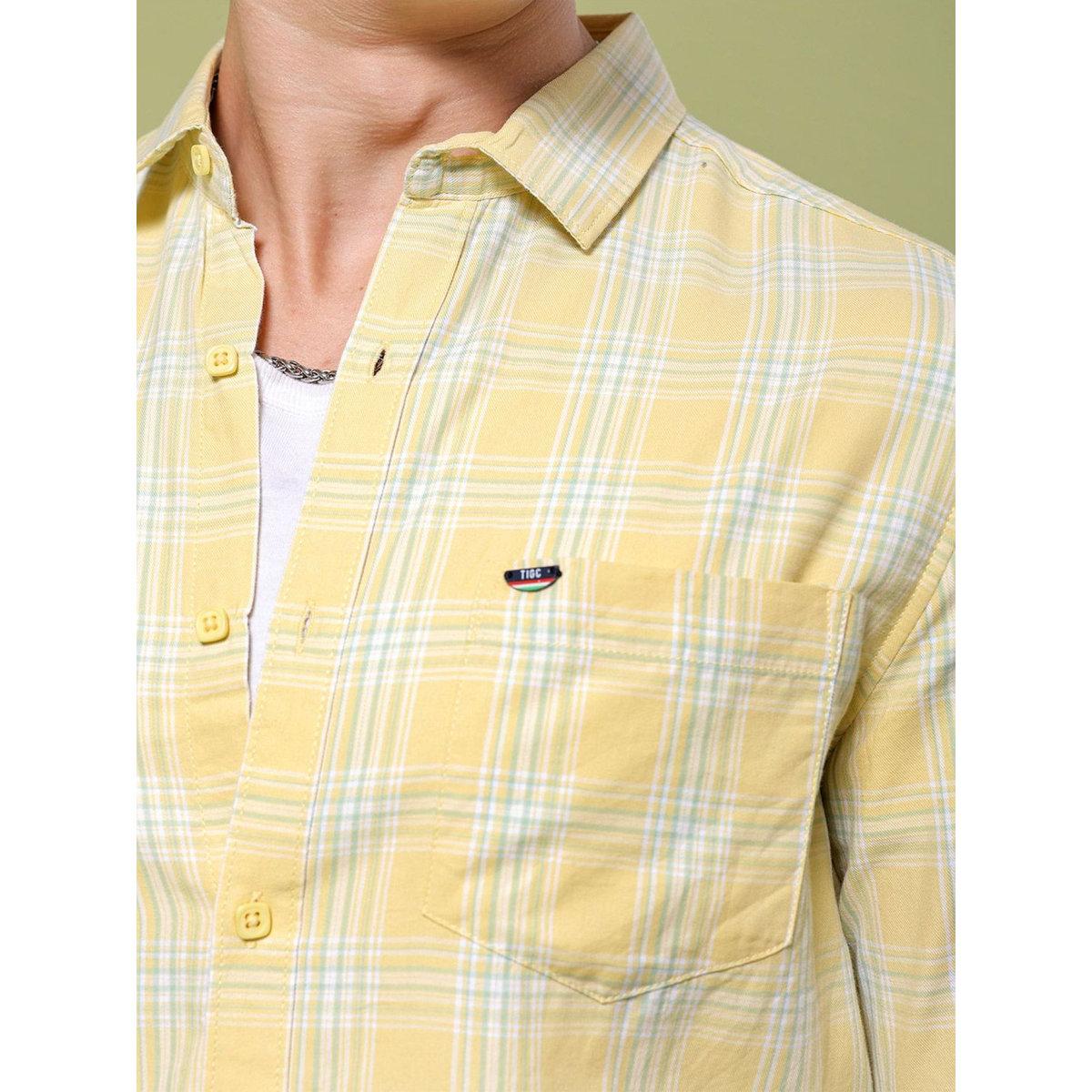 قميص بقصة سليم فيت وطبعة مربعات-men-clothing-shirts-image-2