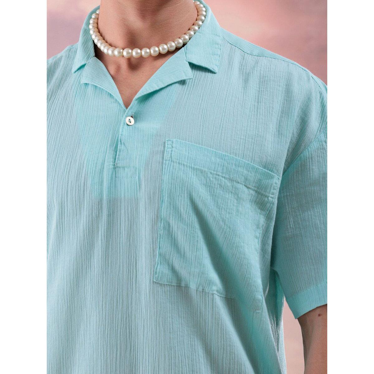 The Indian Garage Co X Styli Men Green Relaxed Fit Resortwear Shirt-men-clothing-shirts-image-2