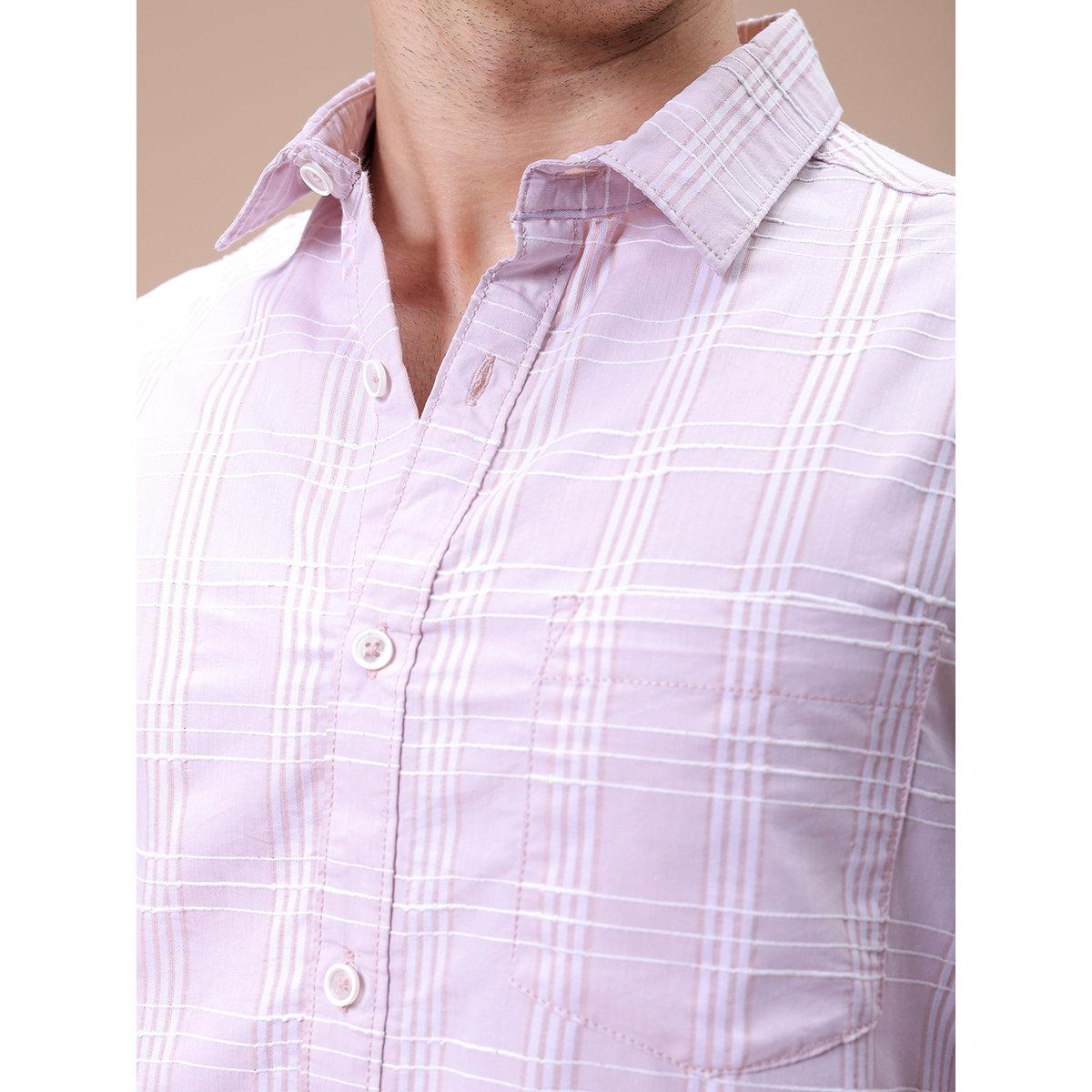 The Indian Garage Co X Styli Men Pink Slim Fit Checked Casual Shirt-men-clothing-shirts-image-4