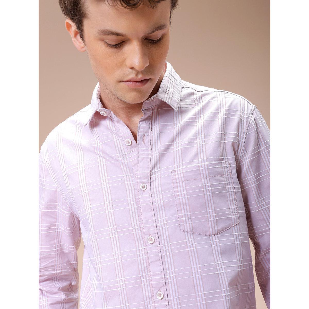 The Indian Garage Co X Styli Men Pink Slim Fit Checked Casual Shirt-men-clothing-shirts-image-6