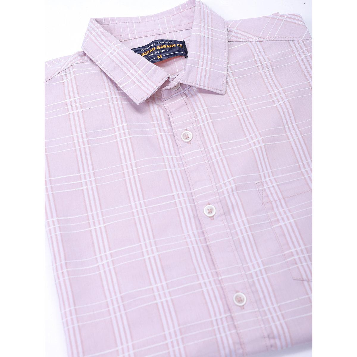 The Indian Garage Co X Styli Men Pink Slim Fit Checked Casual Shirt-men-clothing-shirts-image-7