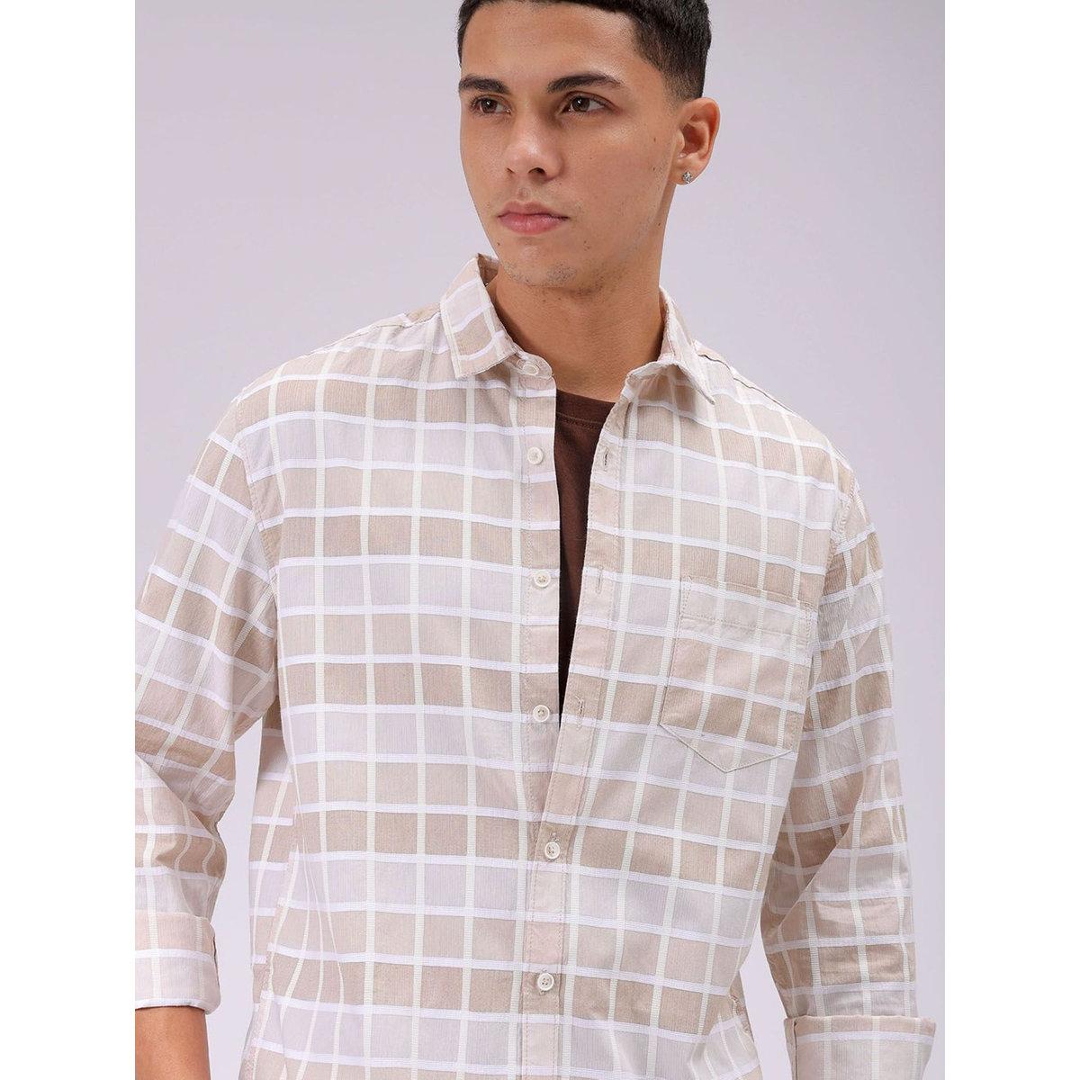 قميص بقصة سليم فيت وطبعة مربعات-men-clothing-shirts-image-1