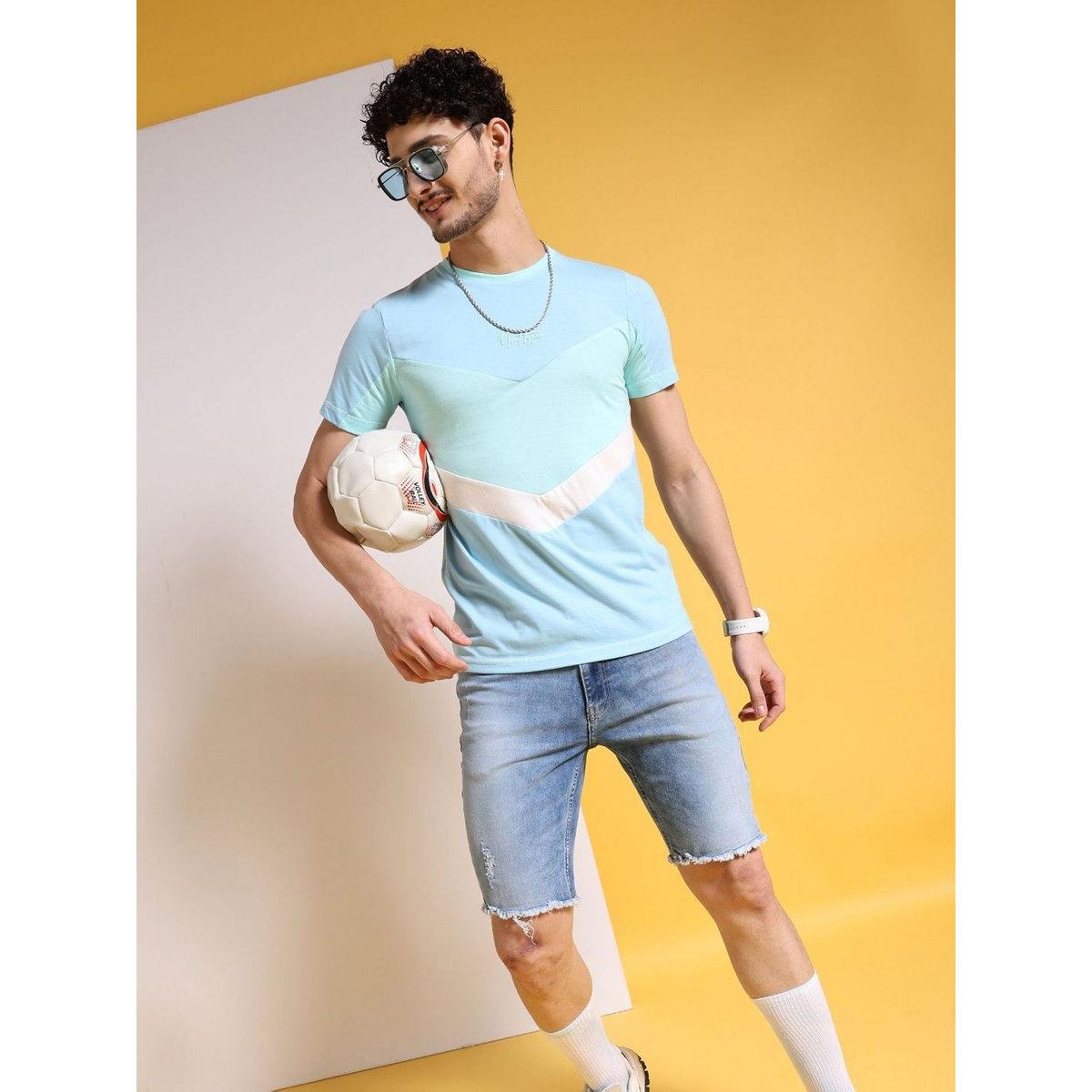 تيشيرت بقصة سليم فيت بنمط كُتل الألوان-men-clothing-tshirtsandpolos-tshirts-image-3