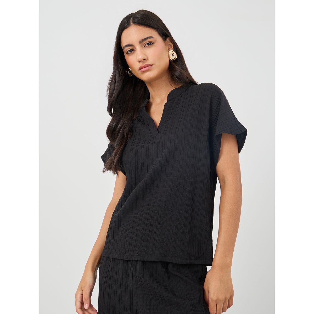 طقم منسق من بنطال بأرجل واسعة وبلوزة بأكمام مُمتدة-women-clothing-coordsets-image-1