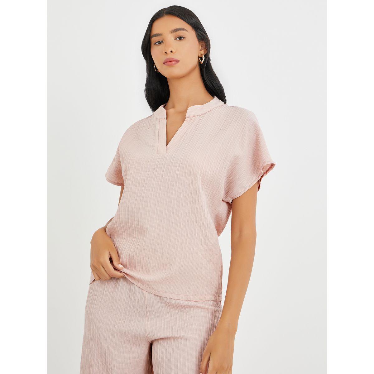 طقم منسق من بنطال بأرجل واسعة وبلوزة بأكمام مُمتدة-women-clothing-coordsets-image-4