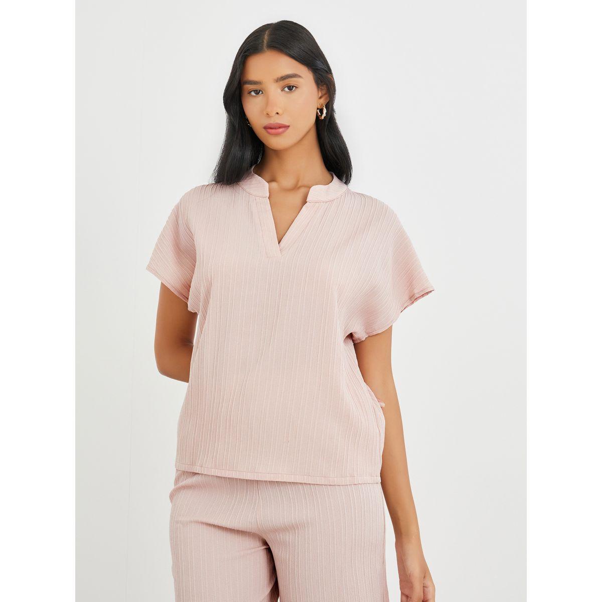 Styli Solid Extended Sleeves Top and Wide Leg Pants Co-Ords-women-clothing-coordsets-image-3