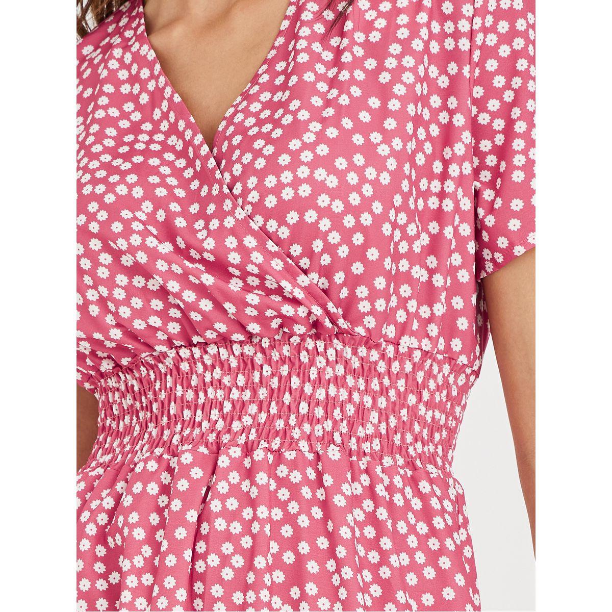 فستان بطول الركبة مطبع بزهور صغيرة-women-clothing-dresses-image-4