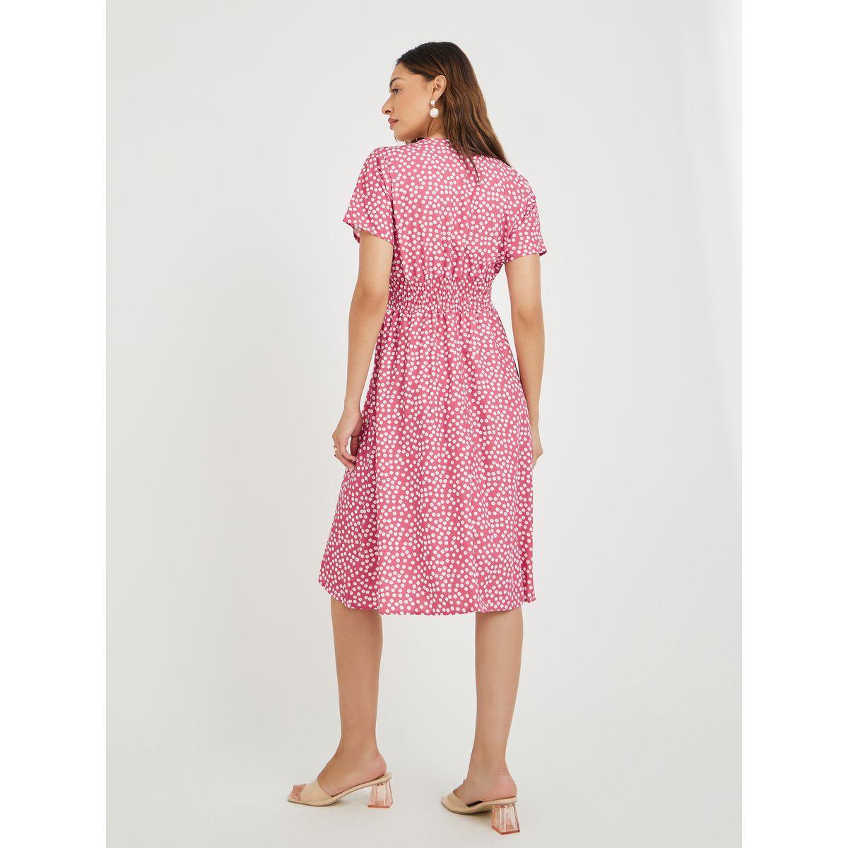 فستان بطول الركبة مطبع بزهور صغيرة-women-clothing-dresses-image-5