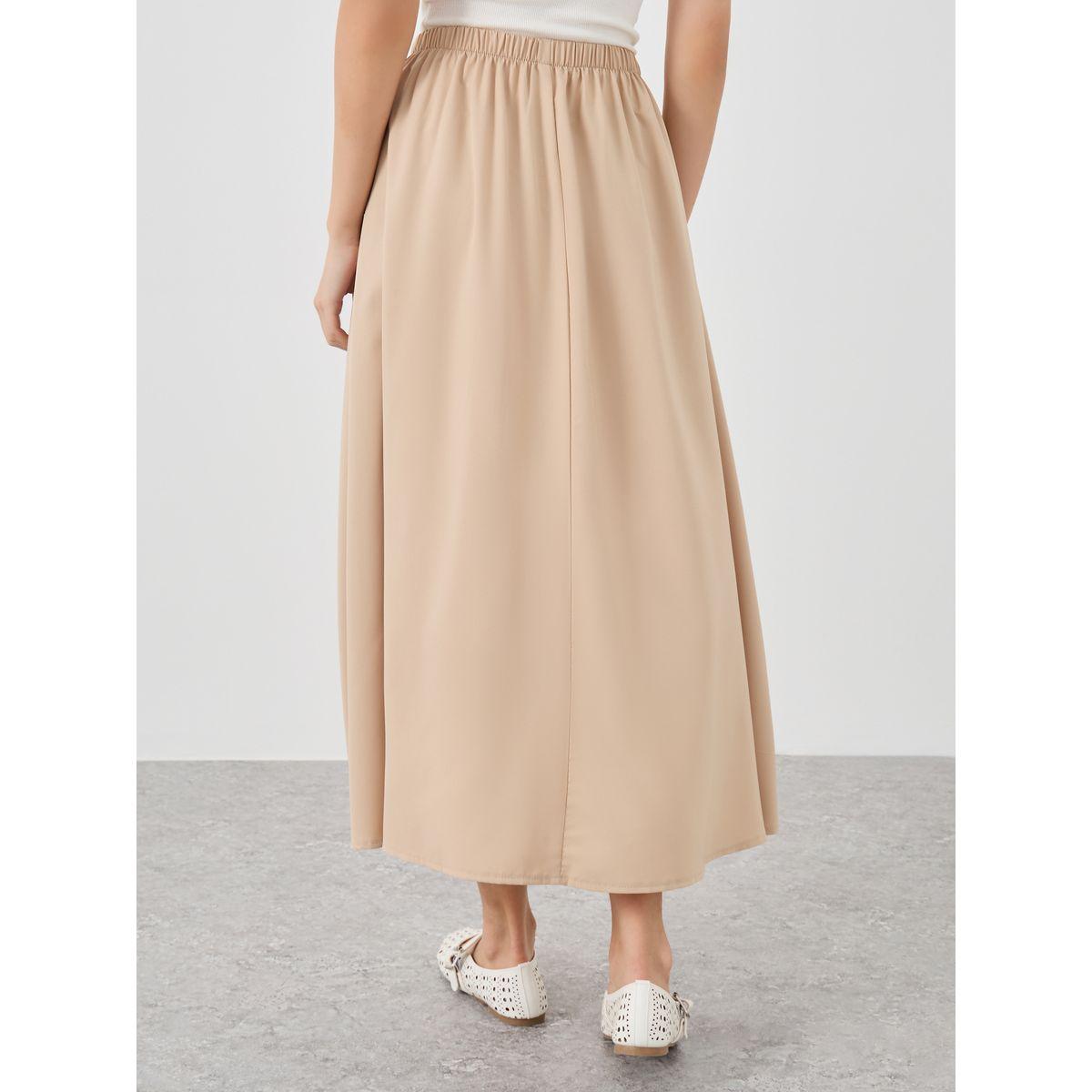 Styli Solid A-Line Midi Skirts-women-clothing-bottoms-skirts-image-4
