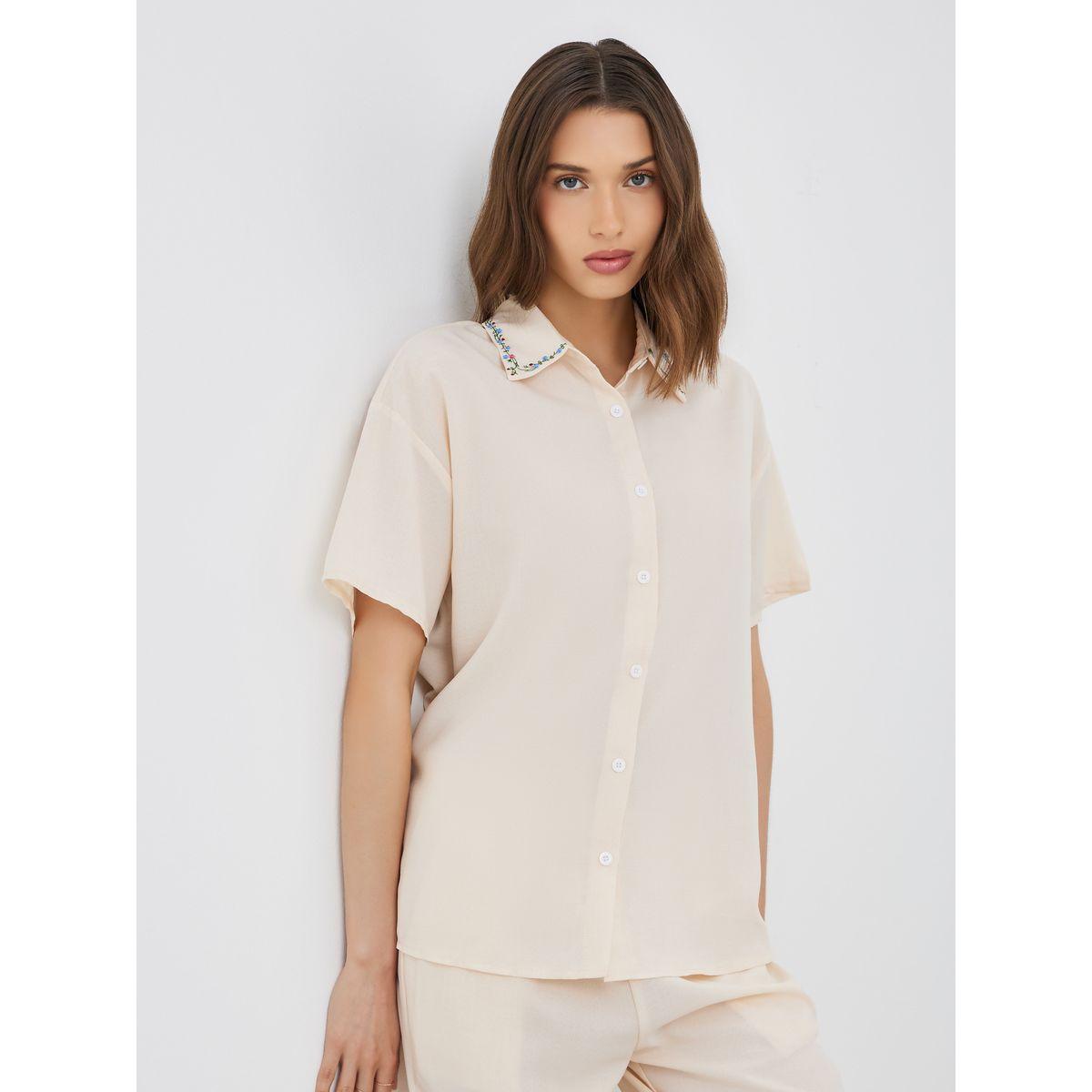 Styli Floral Embroidered Shirts and Pants Co-Ords-women-clothing-coordsets-image-3
